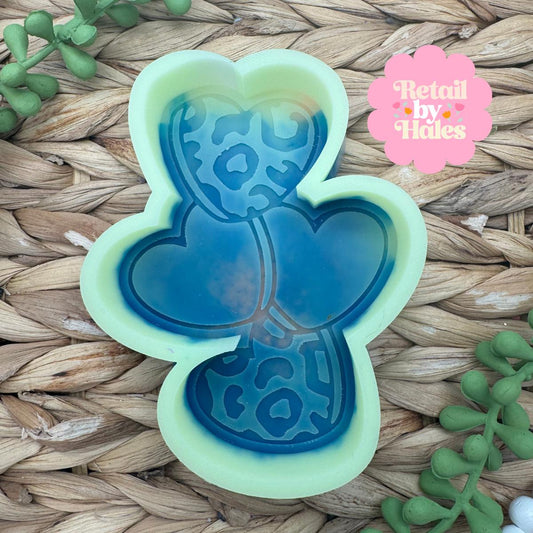 Heart Stack Freshie Mold, valentine's day soap mold, leopard heart freshie mold, valentine freshie mold, heart freshie mold