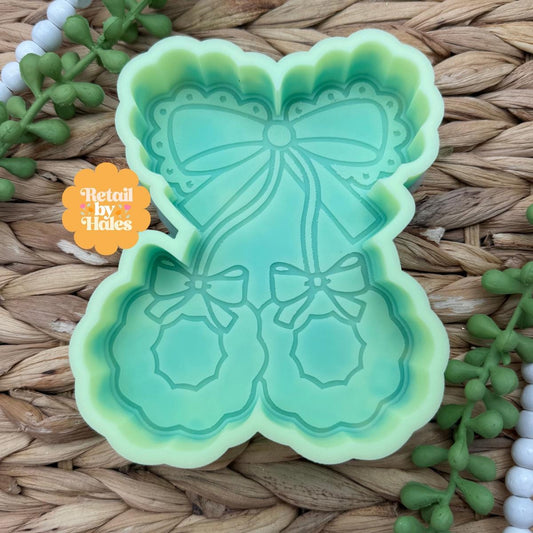 Christmas Wreath Cherries Freshie Mold, freshie making supplies, Christmas freshie mold, cardstock freshie mold, ornament freshie mold