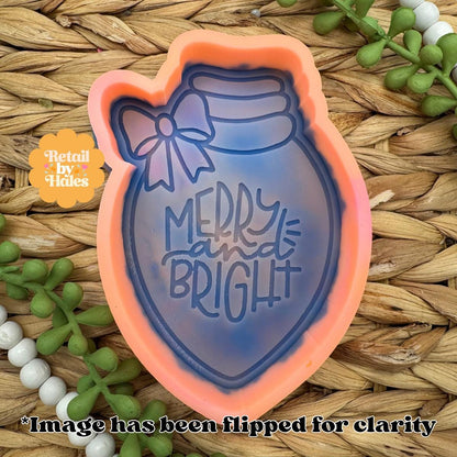 Christmas Light Freshie Mold, freshie making supplies, Christmas cardstock freshie mold, christmas freshie mold, merry and bright freshie