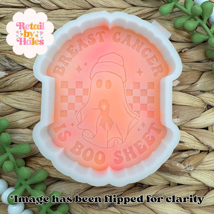 Breast Cancer is Boo Sheet Mold, Halloween Freshie Mold, Fall Freshie Mold, Ghost Silicone Mold, Coffee Shop Freshie Mold, Awareness Mold
