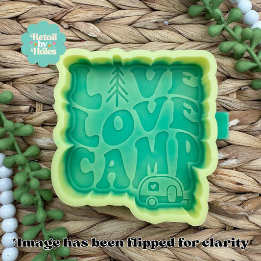 Live Love Camp Mold, freshie making supplies, popular freshie, best selling freshies, summer freshie ideas, outdoor mold, camper freshie