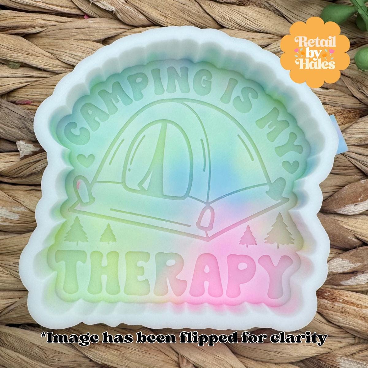 Camping is My Therapy Freshie Silicone Mold, freshie making supplies, popular freshie, best selling freshies, summer freshie ideas, outdoor