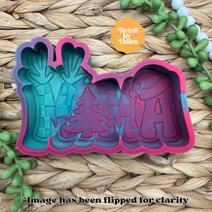 Christmas Mama Freshie Mold, freshie making supplies, Christmas freshie mold, santa clause silicone mold, winter freshie mold