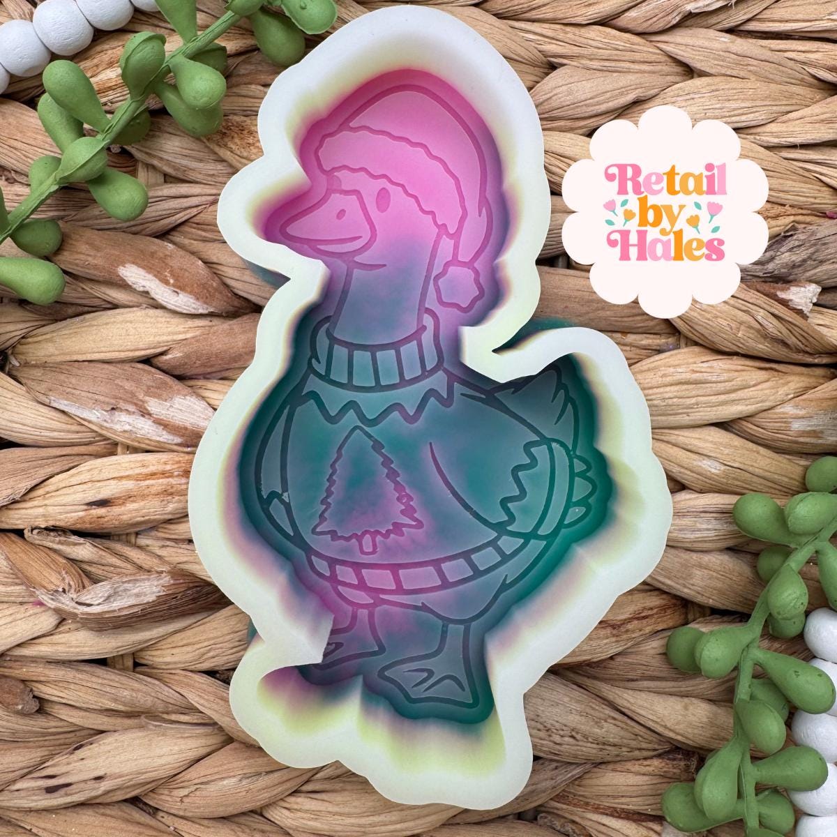 Christmas Duck in Sweater Freshie Mold, Christmas freshie mold, Cute winter duck mold, sweater goose freshie mold, christmas goose mold