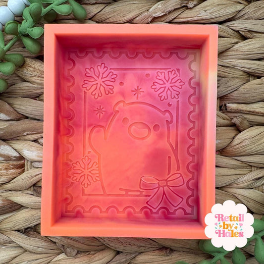 Polar Bear Stamp Freshie Silicone Mold, freshie making supplies, bestselling freshie molds, winter freshie molds, stamp freshie molds