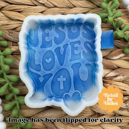Jesus Loves You Freshie Silicone Mold, aroma bead molds, freshie making supplies, popular freshie molds, best selling freshies, Christian,