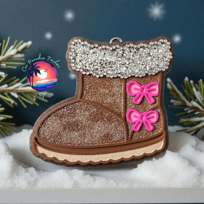 Winter Boot Freshie Silicone Mold, freshie making supplies, Christmas freshie mold, cozy winter freshie molds, happy winter molds