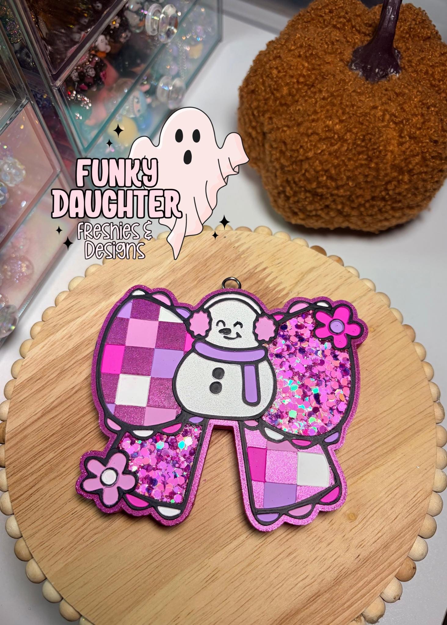 Snowman Bow Freshie Silicone Mold, freshie making supplies, Christmas freshie mold, cozy winter freshie molds, happy winter molds