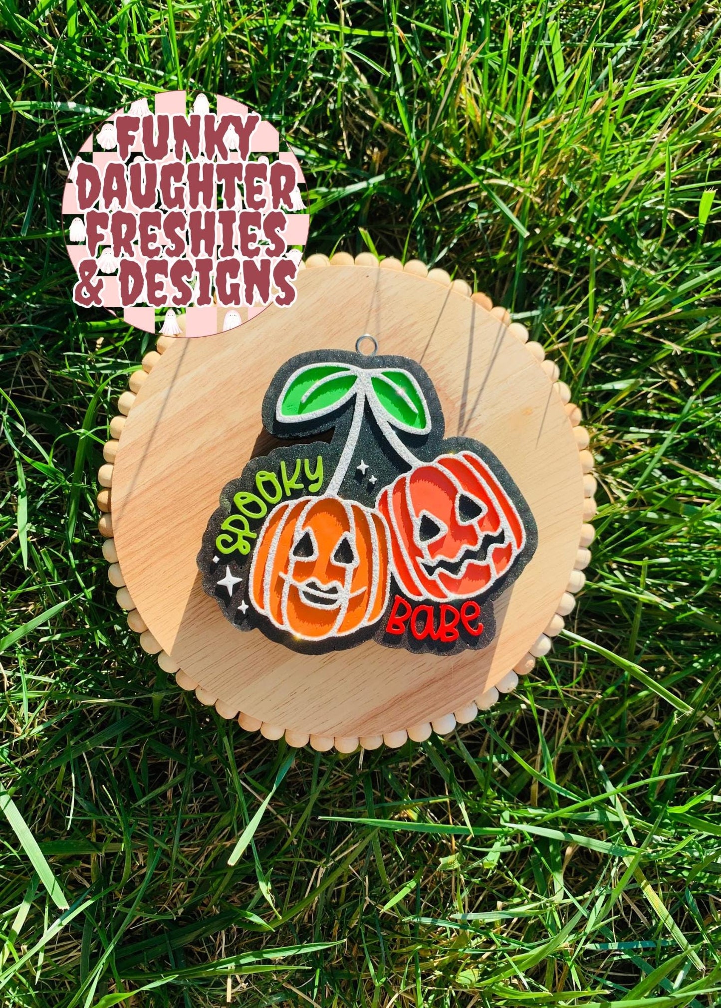 Spooky Babe Pumpkin Cherry Mold, Jack-o-lantern cherry Freshie Mold, Fall Freshie Mold, Halloween Silicone Mold, Spooky Freshie Mold