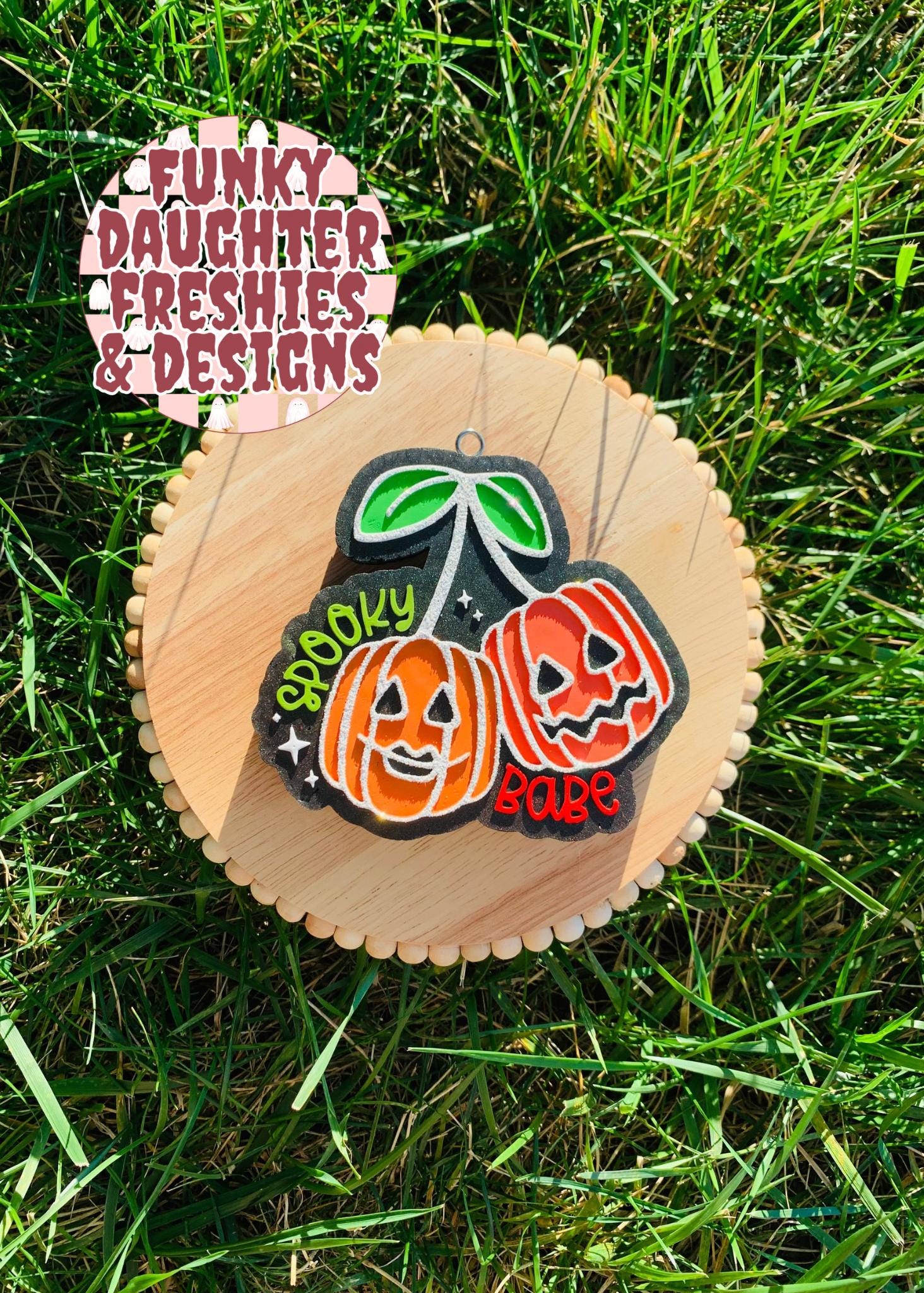 Spooky Babe Pumpkin Cherry Mold, Jack-o-lantern cherry Freshie Mold, Fall Freshie Mold, Halloween Silicone Mold, Spooky Freshie Mold