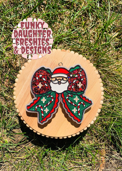 Santa Bow Freshie Mold, freshie making supplies, Christmas freshie mold, santa claus silicone mold, Cute Santa mold, retro santa face mold