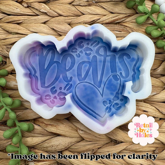 Bears Freshie Mold, football team car freshie design oven safe silicone mold for wax mold for resin car freshie mold sport silicone mold