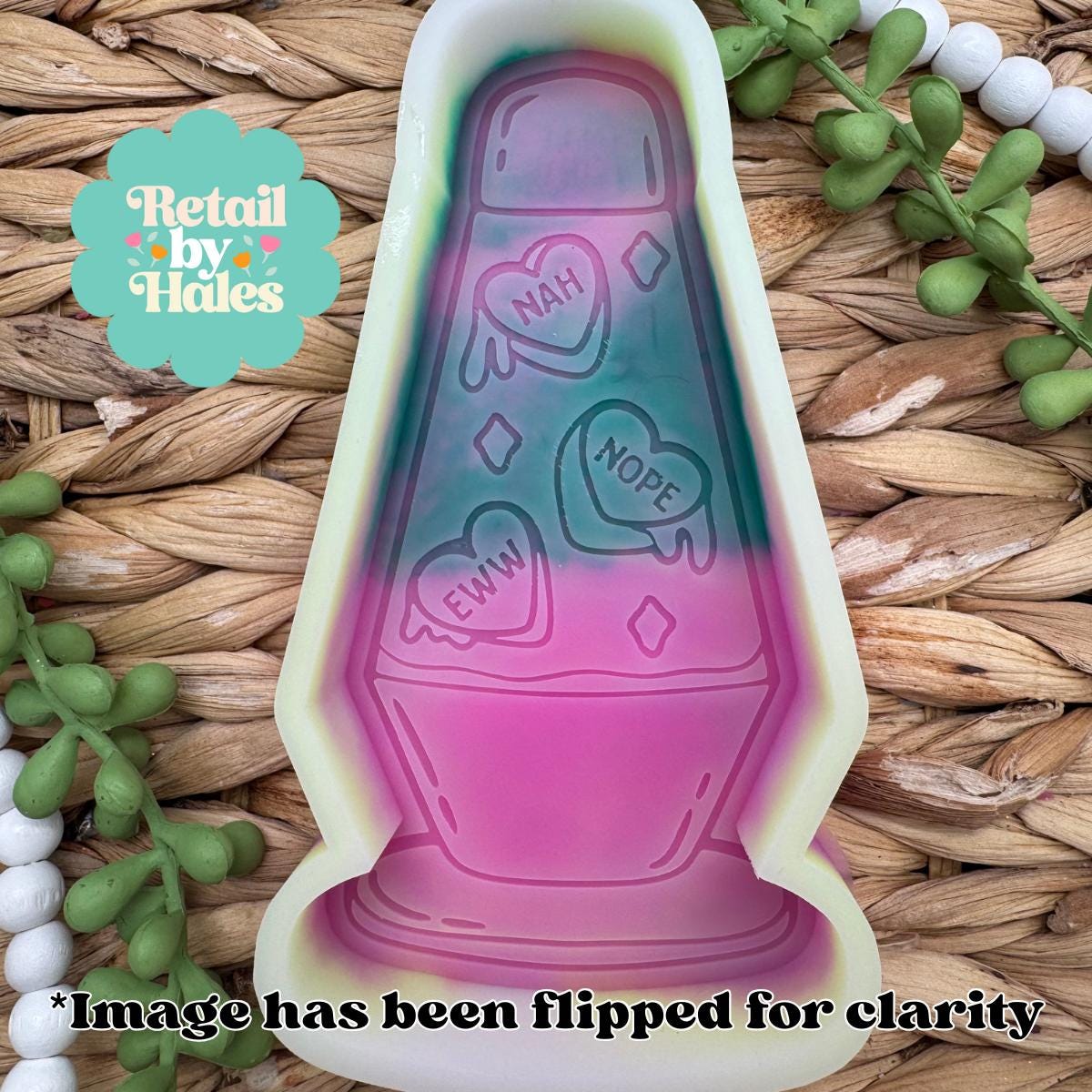 Conversation Heart Lava Lamp Freshie Mold, valentine's day soap mold, retro heart freshie mold, valentine freshie mold, heart freshie mold