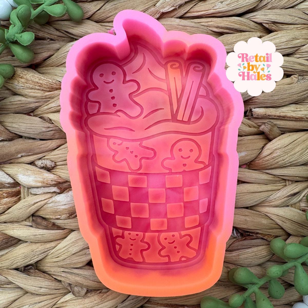 Gingerbread Coffee Freshie Silicone Mold, freshie making supplies, coffee mold, winter freshie molds, christmas coffee freshie mold