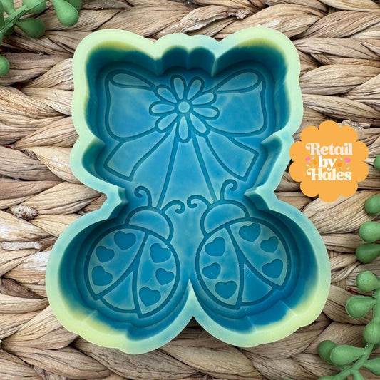 Ladybug Cherries Freshie Mold, spring freshie mold, summer silicone mold, valentine freshie, flower ladybug freshie mold, cute freshie mold