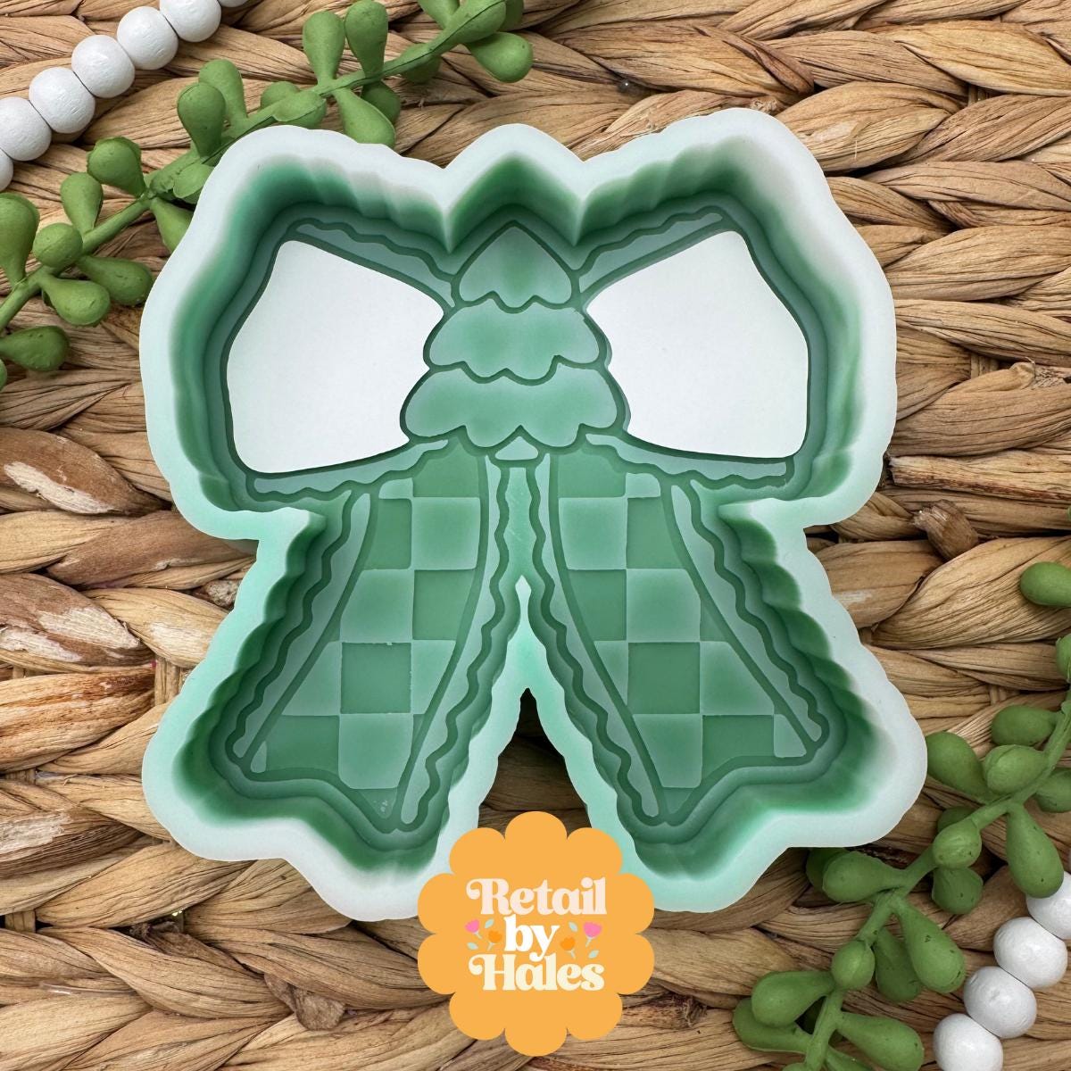 Christmas Tree Bow Freshie Mold, pine tree bow freshie mold, coquette freshie mold, winter freshie molds, christmas wax melt mold, soap mold