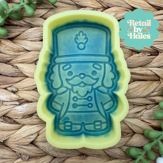 Nutcracker Freshie Mold, Christmas freshie mold, nutcracker soap mold, nutcracker wax mold, nutcracker bath bomb mold, christmas silicone