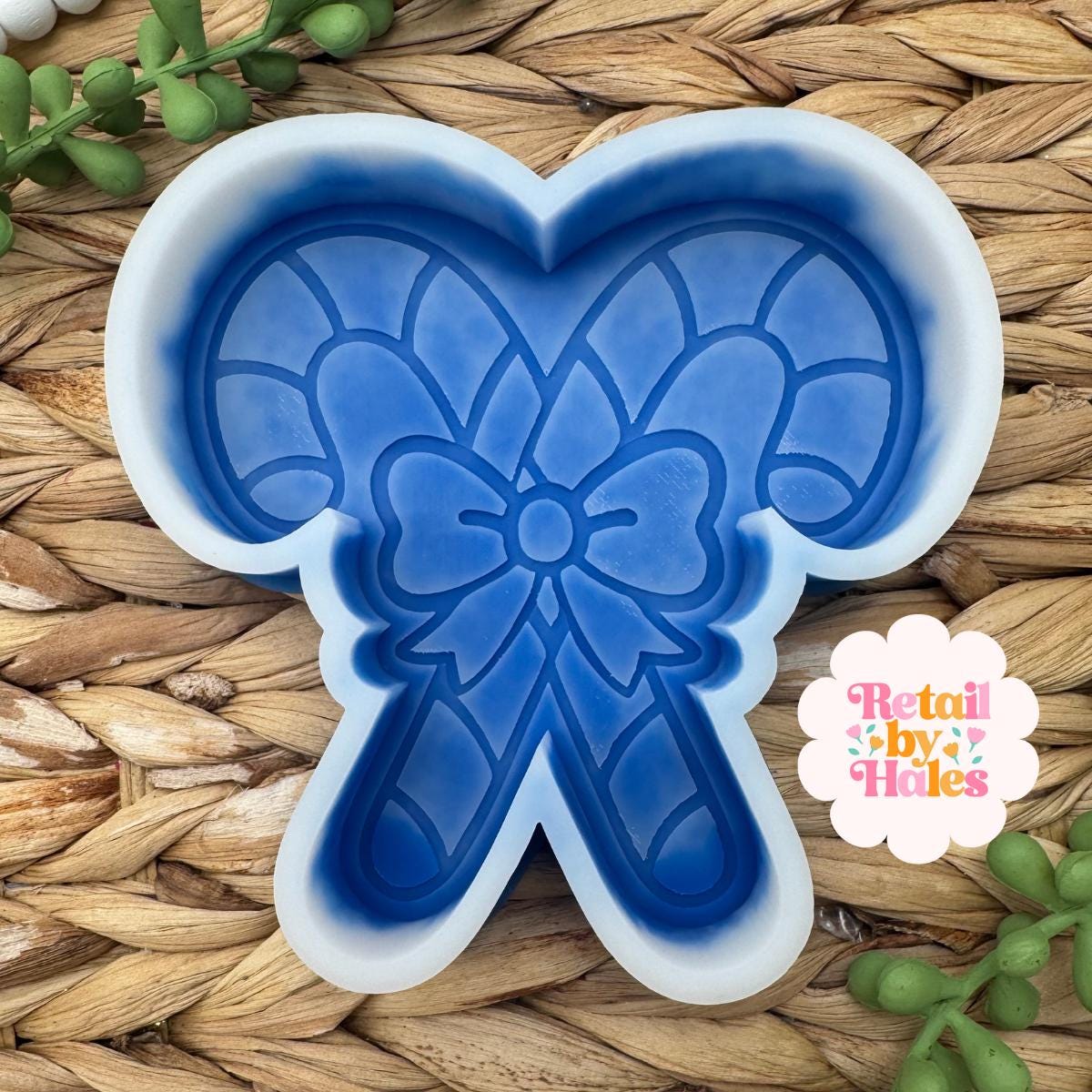 Candy Canes with Bow Freshie Mold