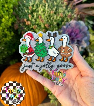 Just a Jolly Goose Freshie Mold, Silly Goose Christmas freshie mold, goose squad freshie mold, funny christmas freshie, geese freshie mold