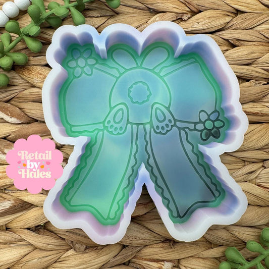 Bow with Bunny Freshie Mold, bow with bunny soap mold, easter freshie molds, rabbit freshie mold, spring freshie mold, bow molds for soap