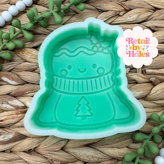 Gingerbread Girl in Sweater Freshie Mold, freshie making supplies, Christmas freshie mold, Gingerbread Freshie Mold, Christmas soap mold