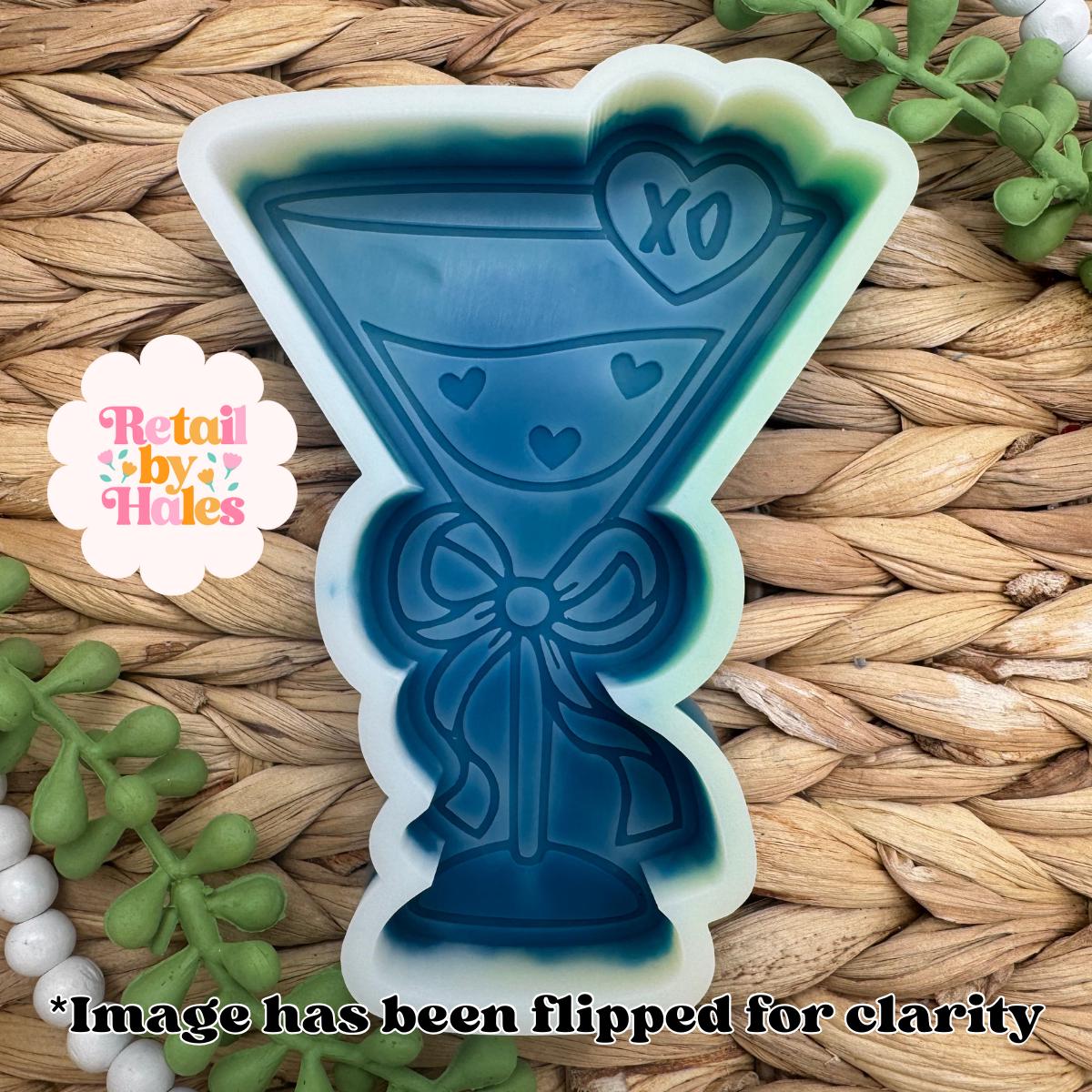 Valentine Martini freshie mold, XOXO Freshie Mold, Alcohol Freshie Molds, Valentine's Day Soap Molds