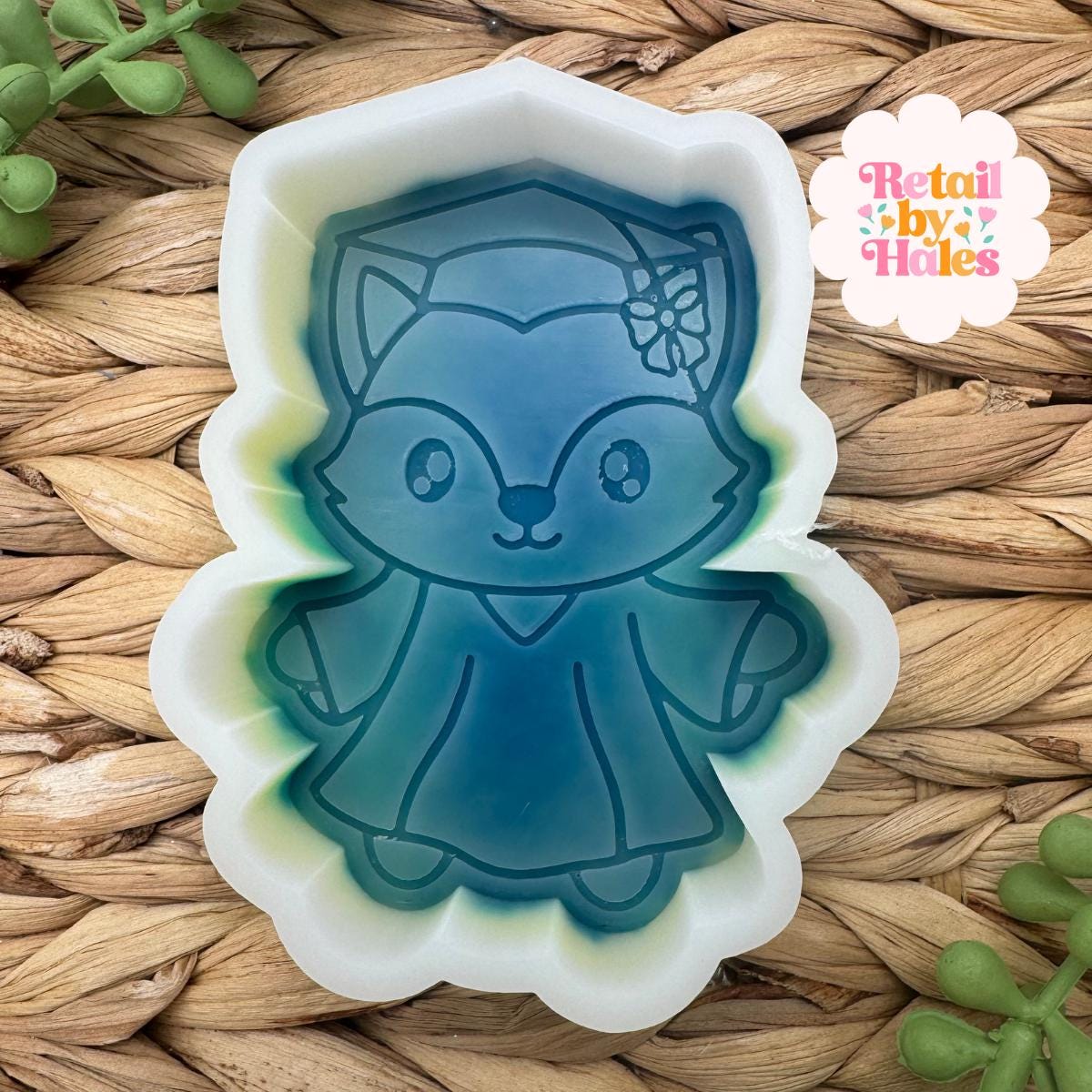 Graduation Fox Freshie Mold, Graduate Soap Mold, Senior Animal Wax Mold