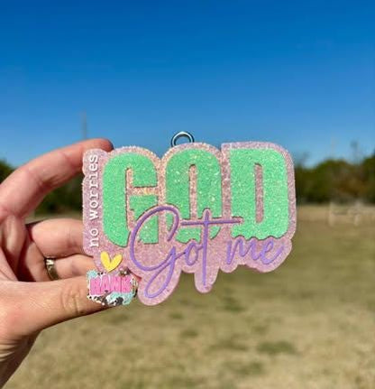 God Got Me No Worries Mold, religious freshie making supplies, popular freshie molds, best selling freshies, god is good freshie mold, pray