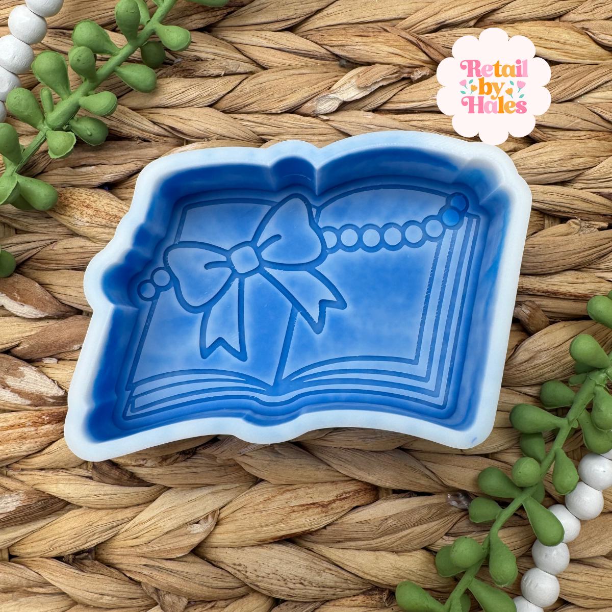 Book with Pearls Freshie Mold, Book lover freshie mold, Cozy Book Molds, Book Freshie Mold, Reading Silicone Mold, Teacher Mold, Librarian