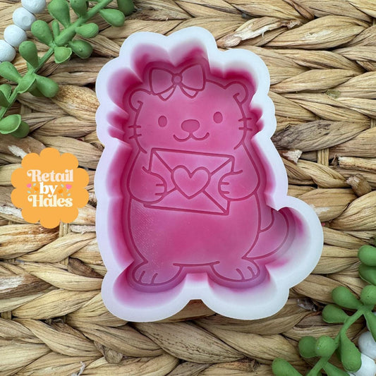 Otter with Letter Freshie Mold, Valentine Soap mold