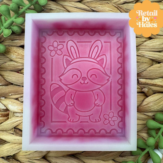 Raccoon Bunny Stamp Freshie Mold, rabbit car freshie, Easter Raccoon soap mold, Rabbit Raccoon Freshie mold