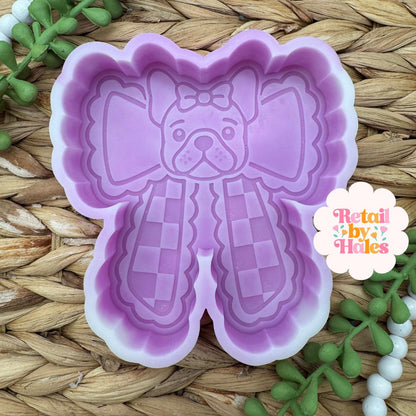 Frenchie Bow Freshie Mold, French Bulldog Freshie Mold, Dog Breed Freshie Molds, Heat Safe Silicone Mold, Freshie Molds for Beginners