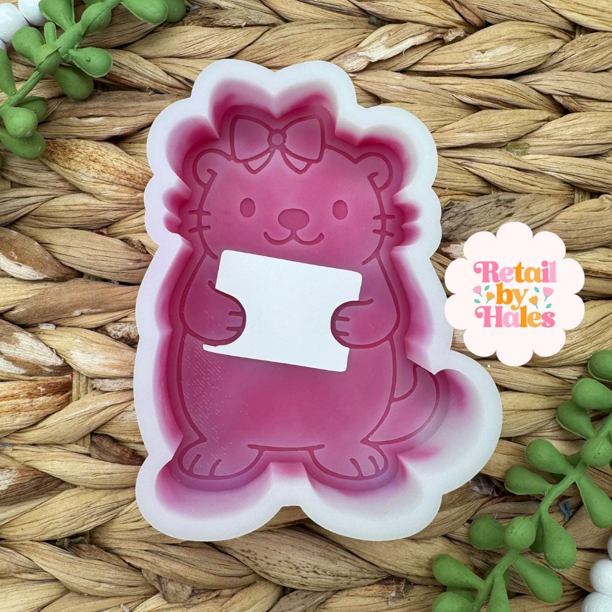 Otter with Letter Freshie Mold, Valentine Soap mold