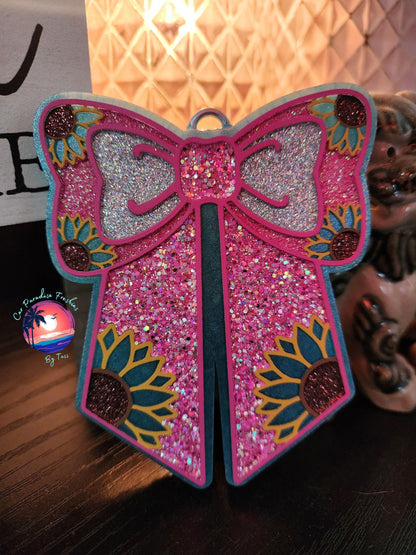 Sunflower Bow Freshie Mold, Flower Silicone Molds, Beginner Freshie Molds, Bestselling freshie molds, popular freshie molds