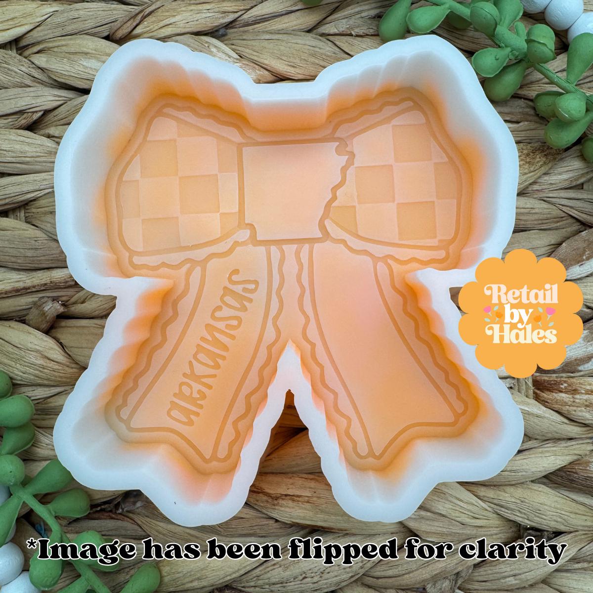 Arkansas Bow Freshie Mold, Home State Freshie Molds, USA Freshie Molds, Beginner Aroma Bead Molds, Arkansas State Freshie Mold