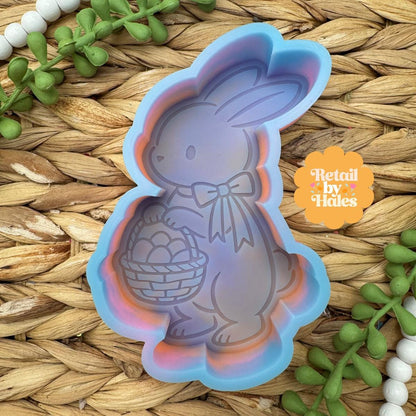 Easter Bunny with Egg Basket Freshie Mold, Easter Freshie Molds, Easter Egg Freshie Mold, Easter Rabbit Freshie Mold