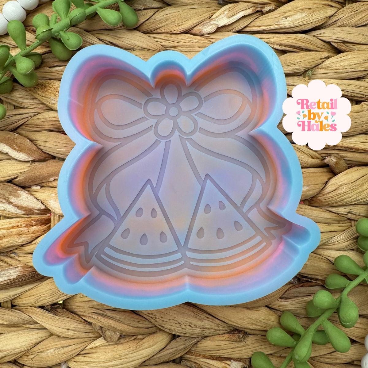 Watermelon Cherries Freshie Mold, summer freshie molds, floral watermelon mold, watermelon soap mold, girly coquette freshie mold