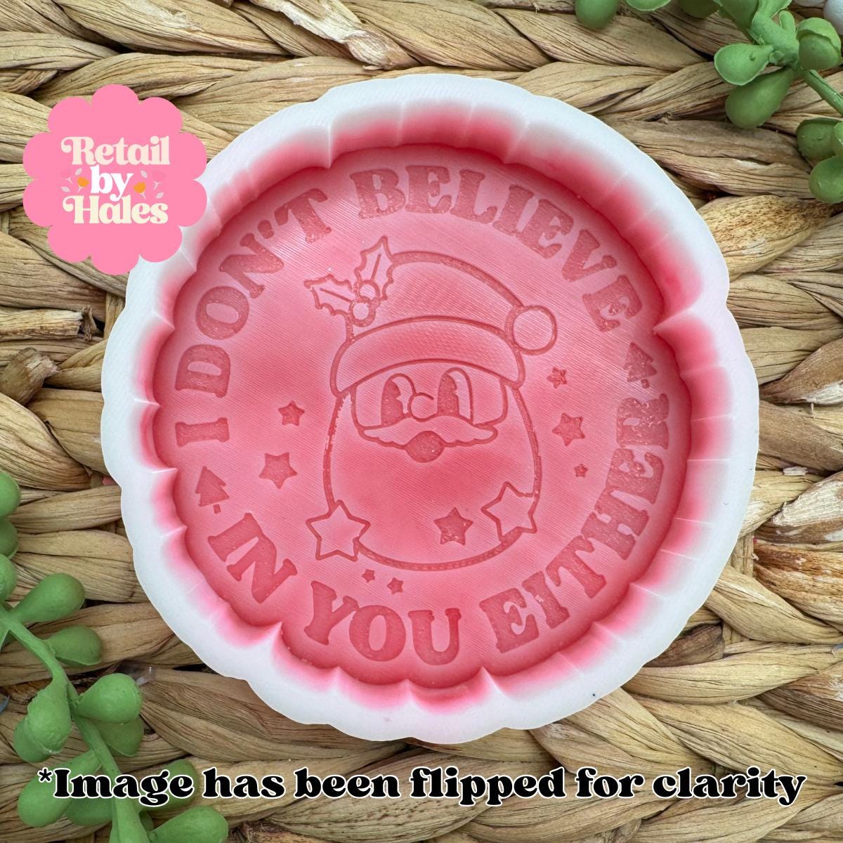 Funny Santa Freshie Mold, freshie making supplies, Christmas freshie mold, santa claus silicone mold, snarky Christmas mold, cute Santa mold