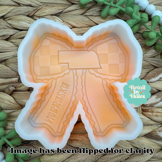 Nebraska Bow Freshie Mold, Home State Freshie Molds, USA Freshie Molds, Beginner Aroma Bead Molds, Nebraska State Freshie Mold