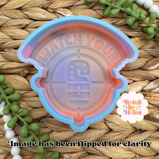 Watch Your Six Police Freshie Mold, Blue Lives Matter Wax Melt Mold, Police Support Freshie Mold, Police Department Silicone Mold