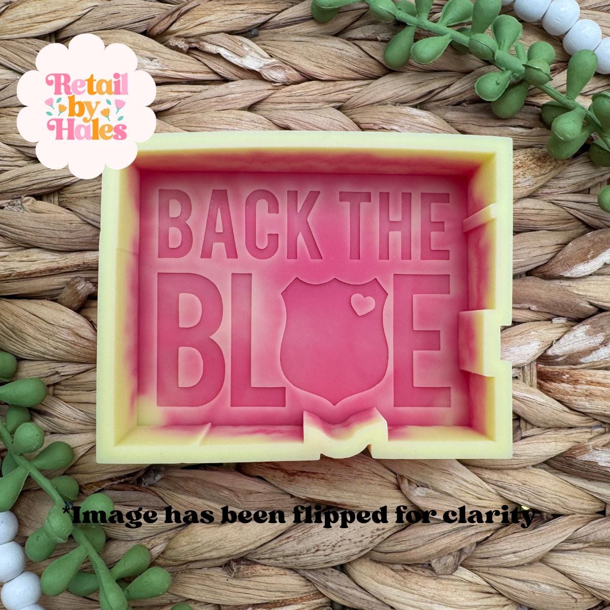 Back the Blue Police Freshie Mold, Blue Lives Matter Wax Melt Mold, Police Support Freshie Mold, Police Department Silicone Mold