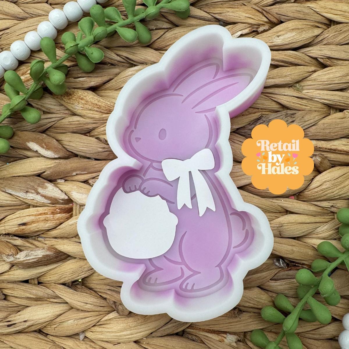 Easter Bunny with Egg Basket Freshie Mold, Easter Freshie Molds, Easter Egg Freshie Mold, Easter Rabbit Freshie Mold