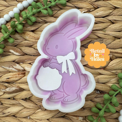 Easter Bunny with Egg Basket Freshie Mold, Easter Freshie Molds, Easter Egg Freshie Mold, Easter Rabbit Freshie Mold