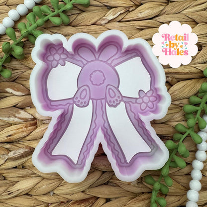 Bow with Bunny Freshie Mold, bow with bunny soap mold, easter freshie molds, rabbit freshie mold, spring freshie mold, bow molds for soap