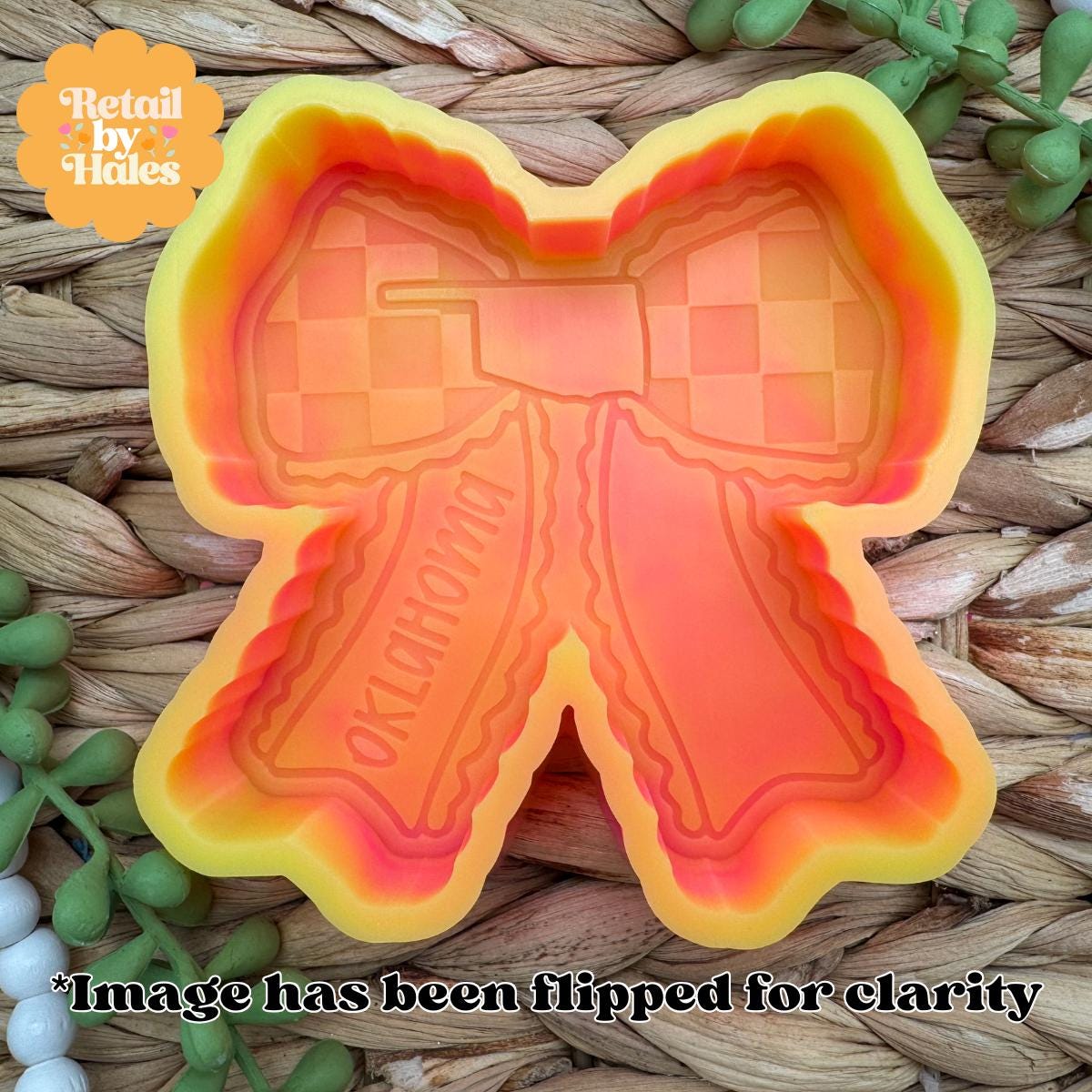 Oklahoma Bow Freshie Mold, Home State Freshie Molds, USA Freshie Molds, Beginner Aroma Bead Molds, Oklahoma State Freshie Mold