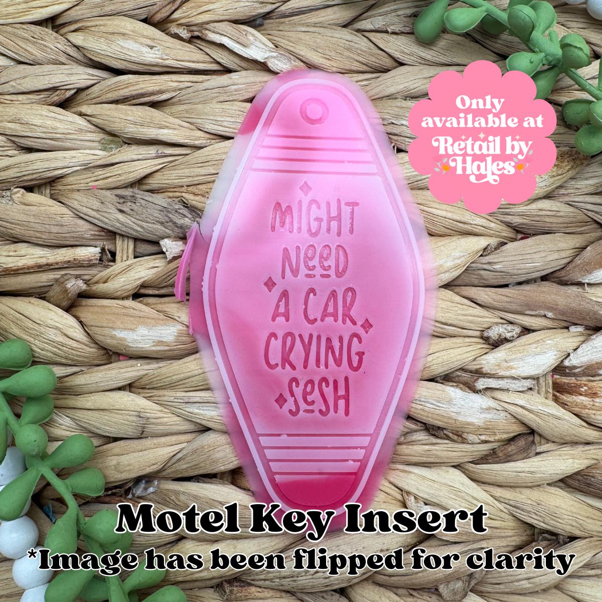 I Might Need A Car Crying Sesh Motel Key Inserts Freshie Mold, for adult car freshie designs oven safe silicone mold for resin funny mold