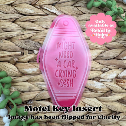 I Might Need A Car Crying Sesh Motel Key Inserts Freshie Mold, for adult car freshie designs oven safe silicone mold for resin funny mold