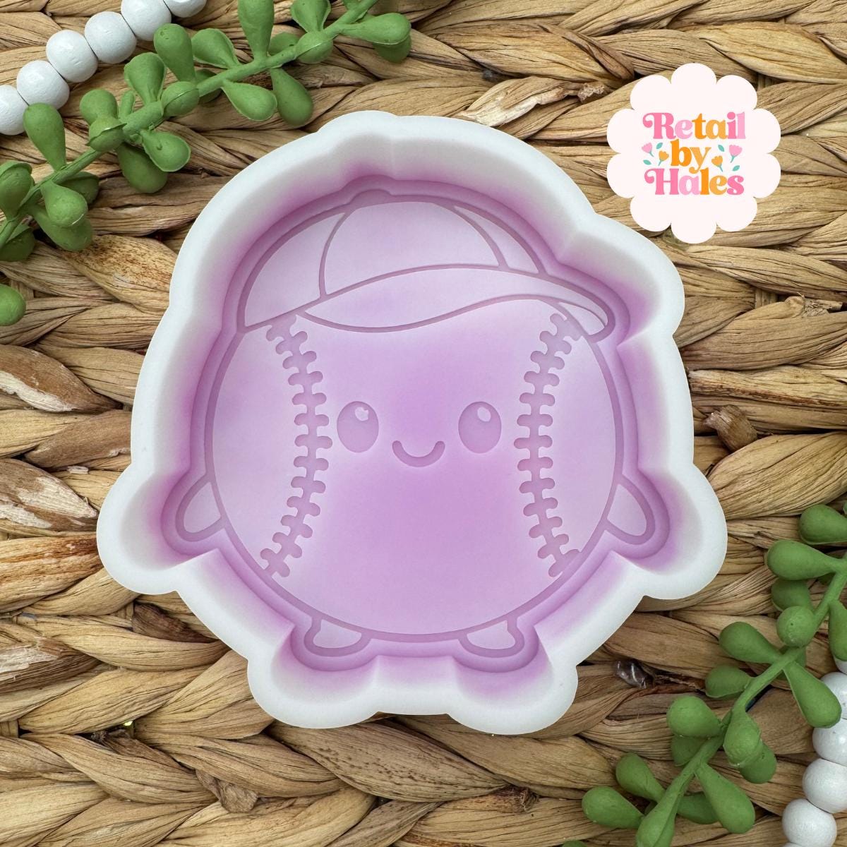 Smile Baseball Freshie Mold, sports car freshie design oven safe silicone molds for wax melts mold for resin car freshie mold