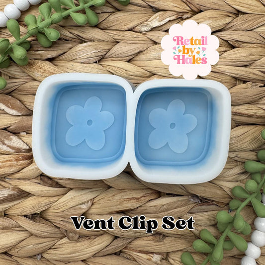 Square Flower vent clip freshie Mold, Summer freshie molds, flower mold, cute freshie molds, flower freshie molds, wax melt mold
