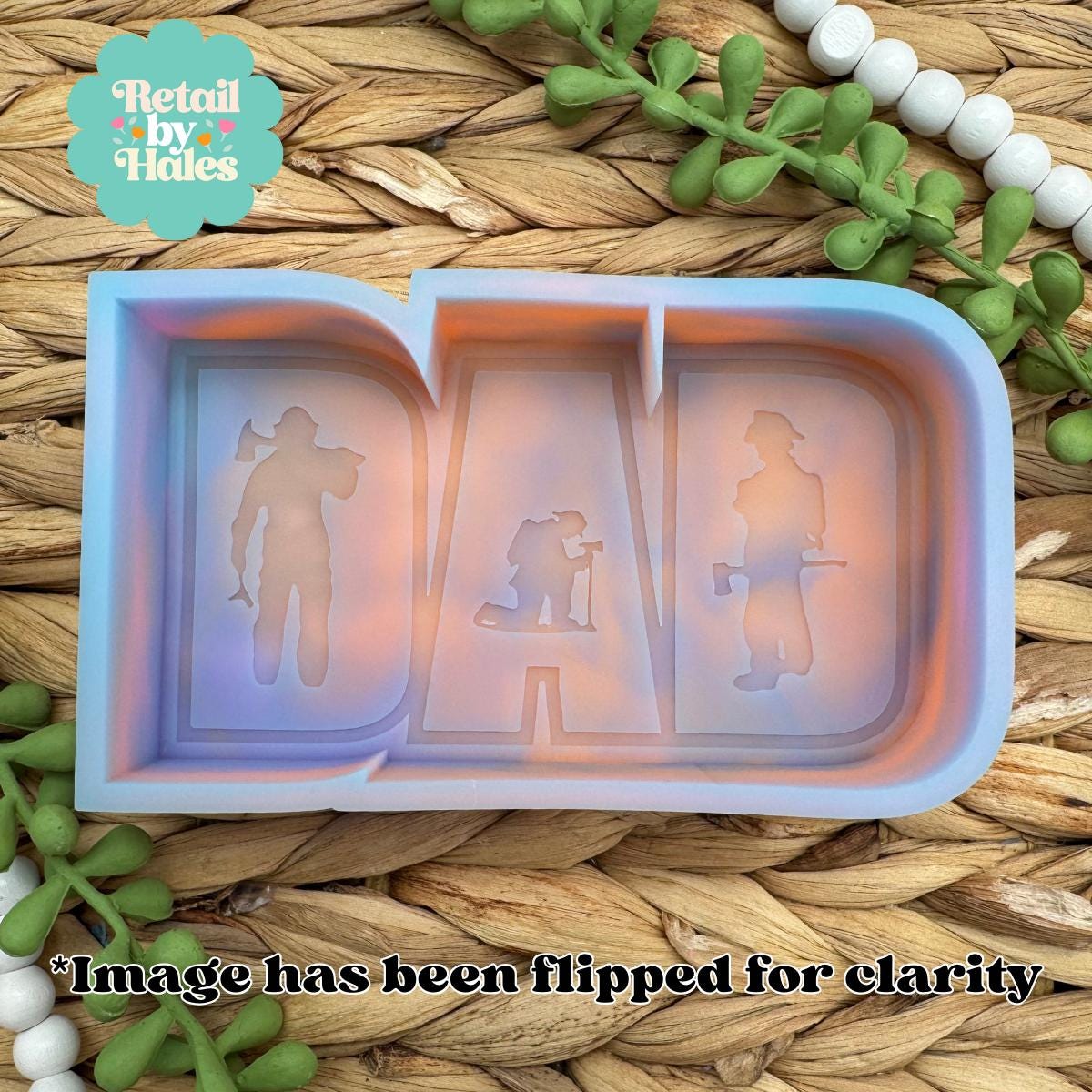 Firefighter Dad Freshie Mold, Red Lives Matter Wax Melt Mold, First Responder Support Freshie Mold, Fire Department Silicone Mold